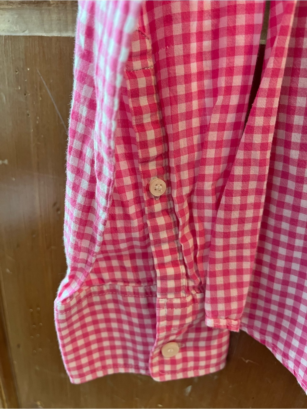 J CREW. FUSCHIA PINK GINGHAM CHECK COLLARRD BUTTON DOWN SHIRT/BLOUSE. MEDIUM - Picture 4 of 6